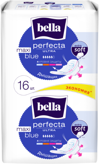 Супертонкие гигиенические прокладки Bella Perfecta Ultra Maxi Blue, 16 шт
