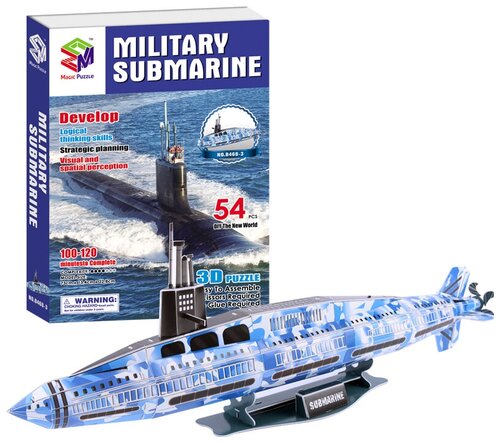 3D-пазл Magic Puzzle Military Submarine (B468-3), 54 дет., 22.8 см