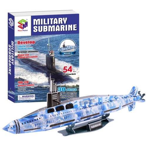 3D-пазл Magic Puzzle Military Submarine (B468-3), 54 дет., 22.8 см