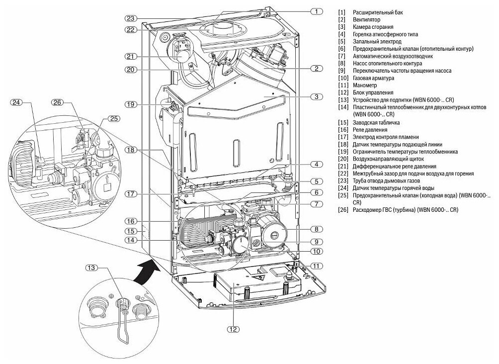 Котел газовый Bosch WBN6000 35H RN S5700 (7736900669RU) - фото №14