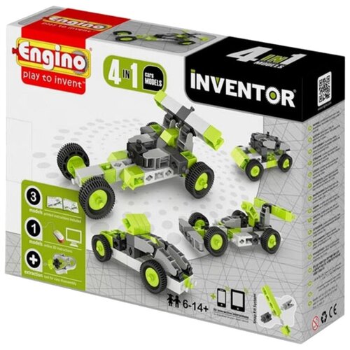 конструктор engino inventor motorized 3030 30 models set 120 дет Конструктор ENGINO Inventor (Pico Builds) 0431 Автомобили, 50 дет.