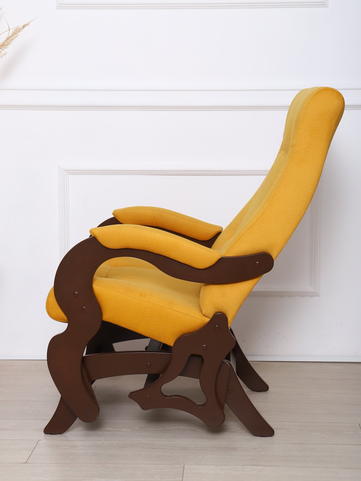 Кресло-качалка маятник "Версаль", тип ткани - велюр, цвет желтый, ДеСтейл - фотография № 8