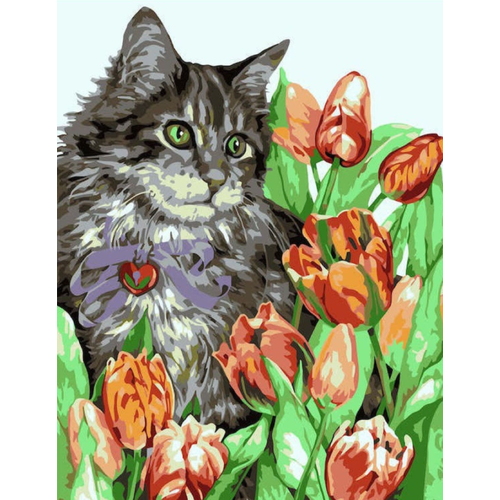 Картина по номерам Кот в цветах 40х50 см Hobby Home картина по номерам лисичка в цветах 40х50 см