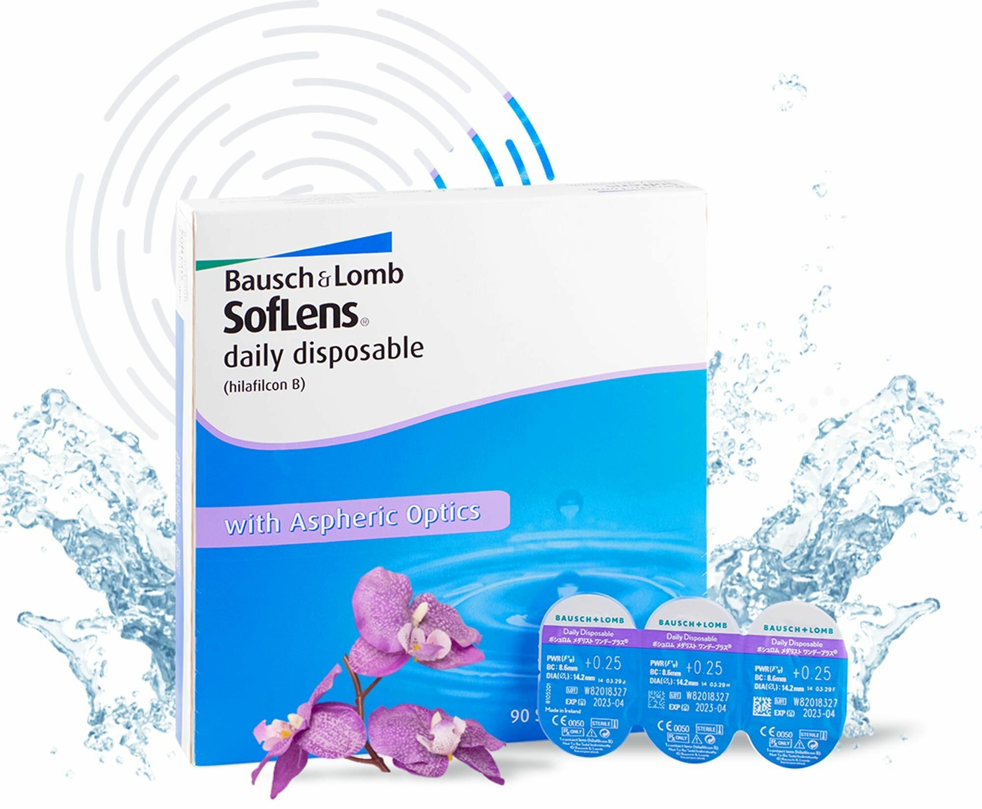Контактные линзы Bausch & Lomb Soflens Daily Disposable 90 pk R 8,6, D +0.50