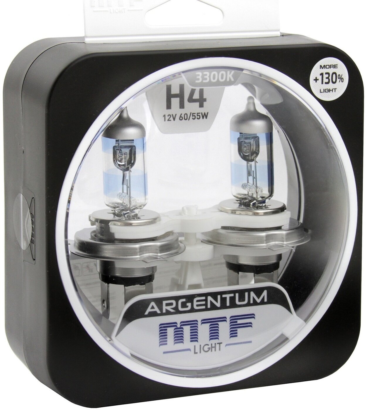 Галогеновые лампы MTF light ARGENTUM +130% 3300K H4