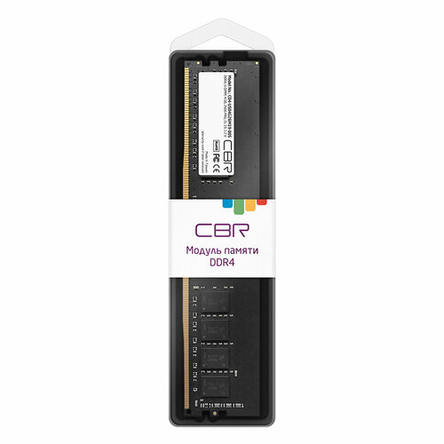 Модуль памяти CBR DDR4 DIMM (UDIMM) 4GB CD4-US04G26M19-00S PC4-21300, 2666MHz, CL19, Micron SDRAM, single rank модуль памяти cbr cd4 us08g24m17 00s