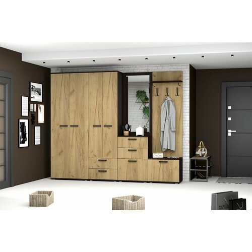 Комплект мебели для прихожей Сафари Комплект 1 Дуб ВенгеДуб Крафт Золотой 32560₽