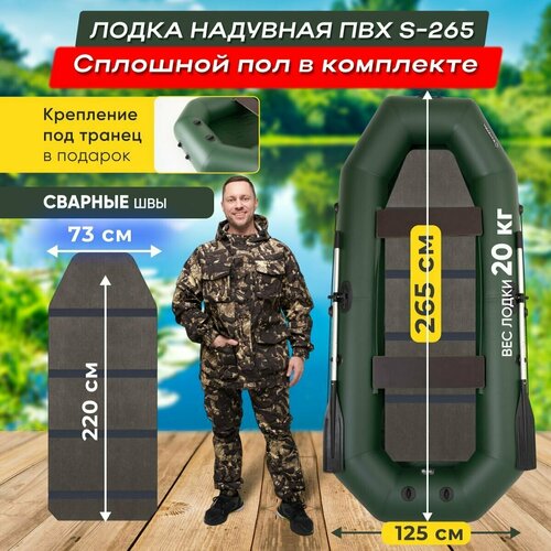 фото Лодка надувная для рыбалки пвх двухместная 265 см wavepro