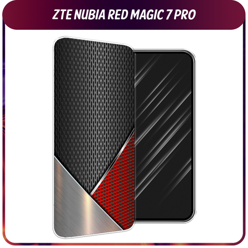 Силиконовый чехол на ZTE Nubia Red Magic 7 Pro / ЗТЕ Нубиа Ред Меджик 7 Про Стальной металл силиконовый чехол на zte nubia red magic 7 pro зте нубиа ред меджик 7 про прозрачный