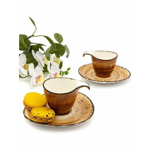 Набор фарфоровых кофейных парКофейныйЧашка кофейнаяЧашки кружки для кофе 90 мл 2 шт 1675₽