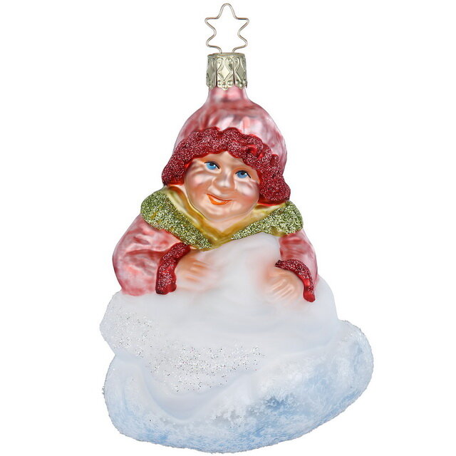 Стеклянная елочная игрушка Матушка Зима 13 см, подвеска, Inge Glas (Инге Глас), 10017S024