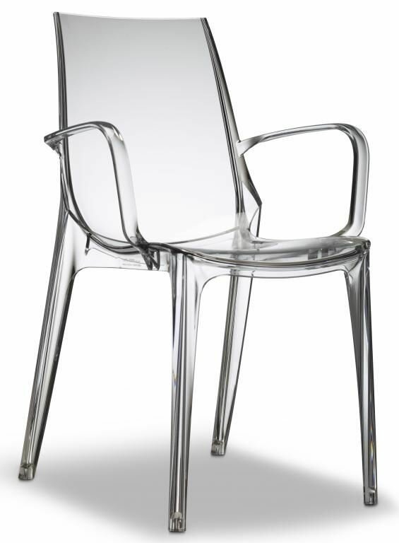 Кресло Scab Design Vanity Scab Design прозрачный, пластик, твердое сиденье, с подлокотниками