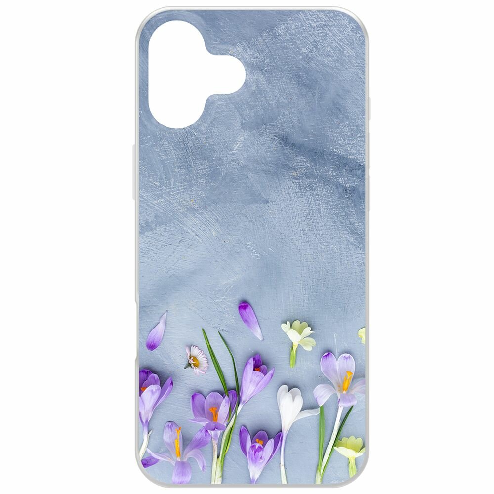 Чехол-накладка Krutoff Clear Case Цветочное настроение для iPhone 16 Plus