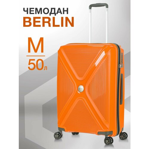 фото Чемодан l'case berlin, 79 л, размер m, оранжевый