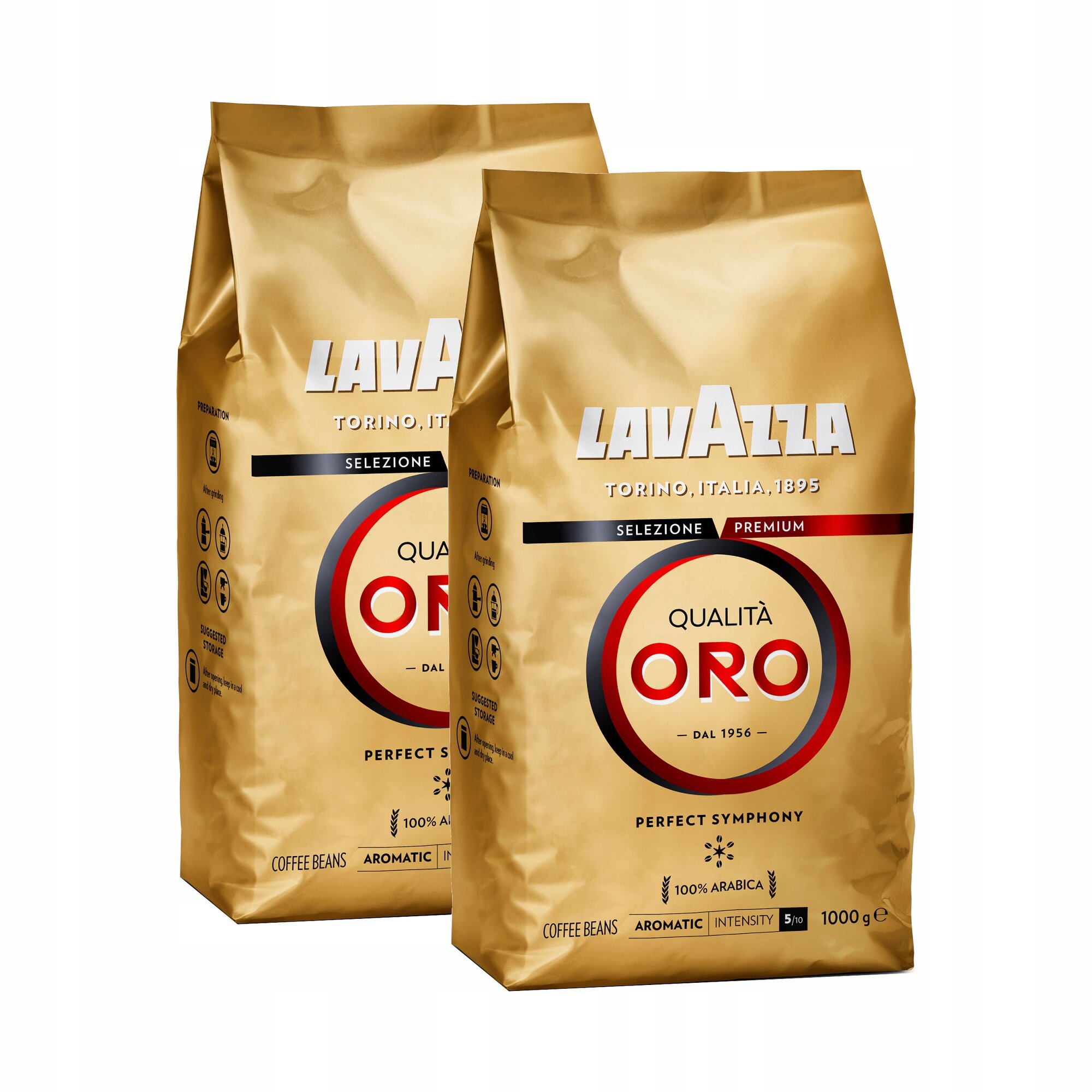 Кофе в зернах "Lavazza Qualita ORO", вакуумная упаковка, 1 кг - 2 уп.
