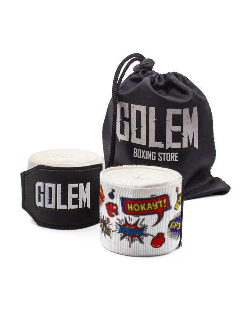 Боксерские бинты GOLEM, для бокса и единоборств, длина 4,5 м, белые