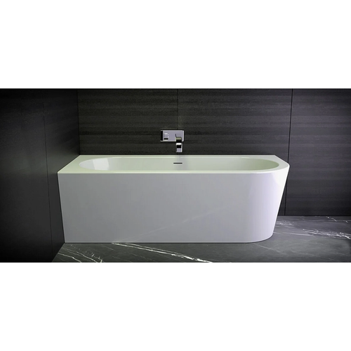 Пристенная ванна из литьевого мрамора глянец с переливом Севилья левая с сифоном