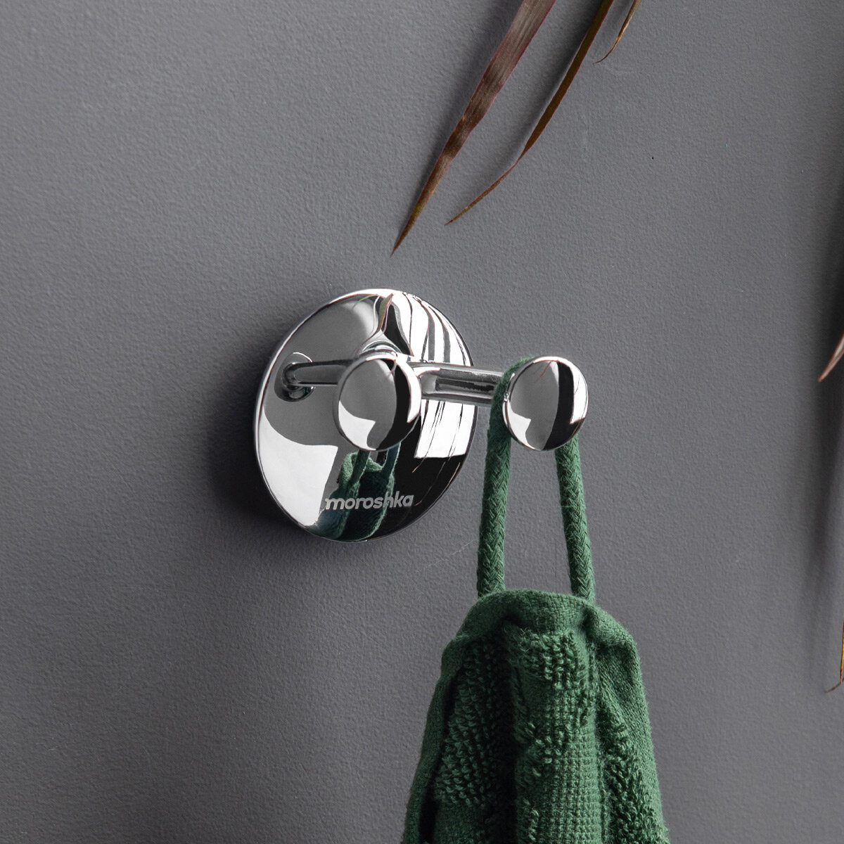 Крючок для полотенец на шурупах двойной Lirio Moroshka цвет Хром