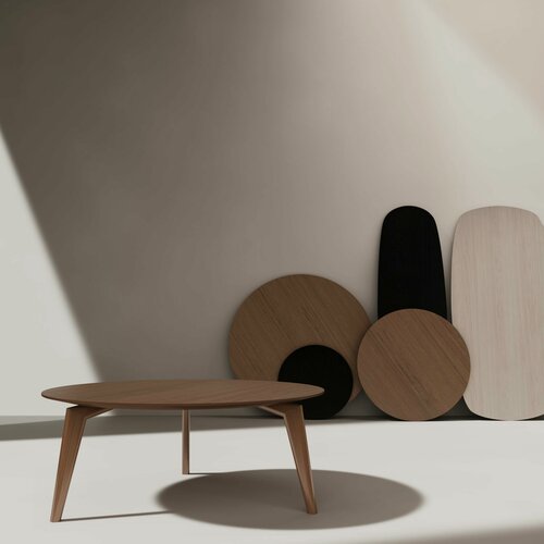 Изображение товара Журнальный столик круглый, Place it Home, цвет орех, диаметр 81см