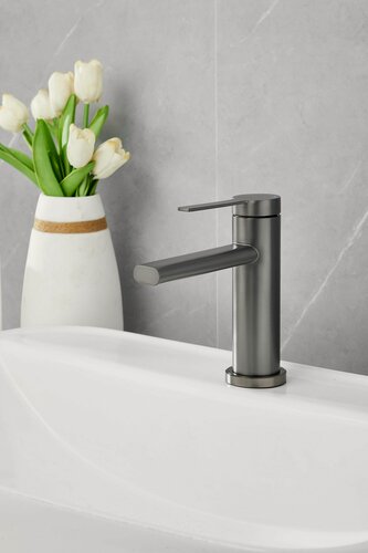 Изображение товара Смеситель монолитный для раковины нержавеющая сталь, кран для умывальника B10813-3 BELZ