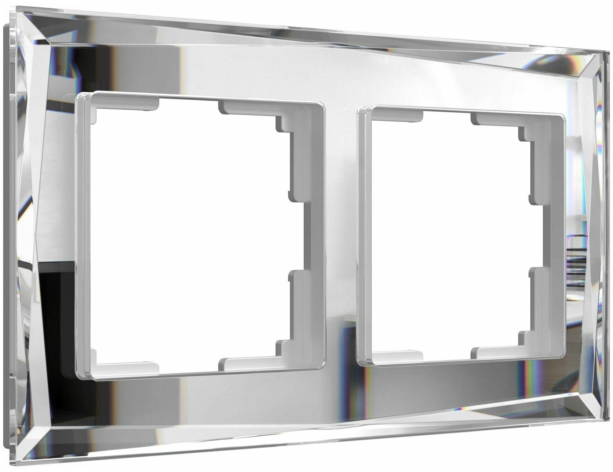 Рамка из стекла на 2 поста Werkel Diamant в цвете зеркальный