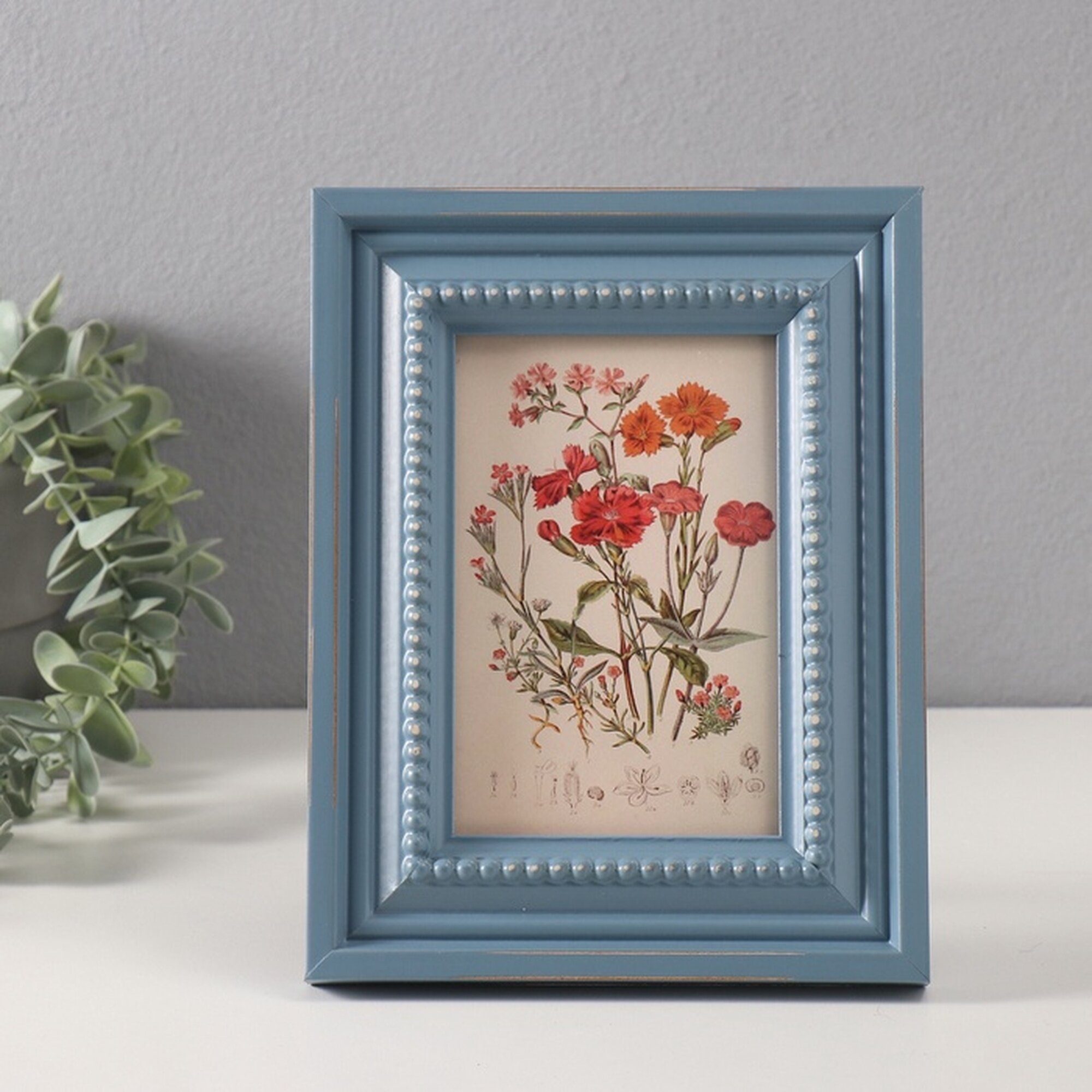 Фоторамка Сима-ленд «Бусинки», дерево, пластик, синяя, 10x15 см