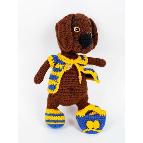 Вязаная игрушка Собака Каспер ручной работы 22 см/ Плюшевые игрушки Хенд Мейд / Toy_nn