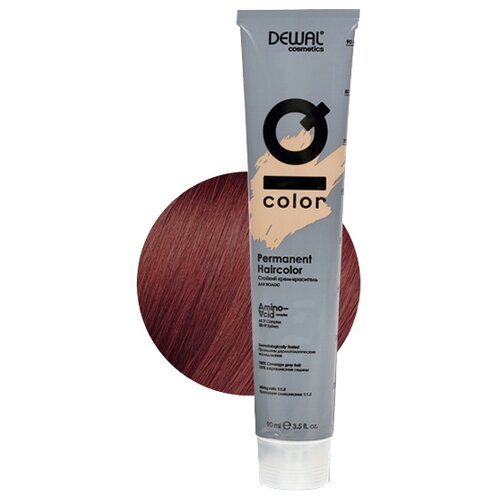 фото Dewal cosmetics краситель перманентный iq color, 5.66 light intense red brunette, 90 мл