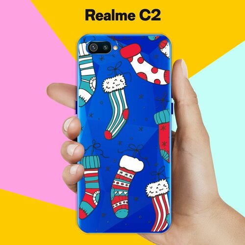 Силиконовый чехол на realme C2 Носки / для Реалми Ц2 силиконовый чехол розы на белом на realme c2 реалми с2