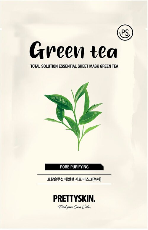 Маска для лица, PRETTYSKIN с экстрактом зеленого чая