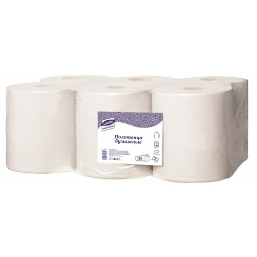 Купить Полотенца бумажные Luscan Professional 150м 6рул/уп, белый, Туалетная бумага и полотенца