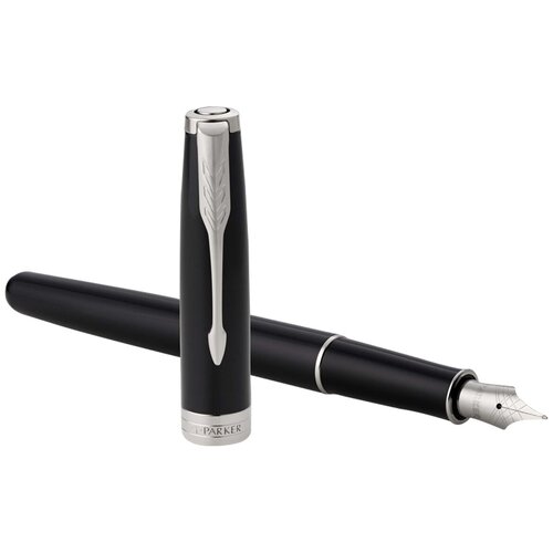 parker ручка перьевая sonnet f546 f 0 8 мм 2146736 1 шт Ручка перьевая Parker Sonnet Black Lacque СT черная, 1,0мм, подарочная упаковка