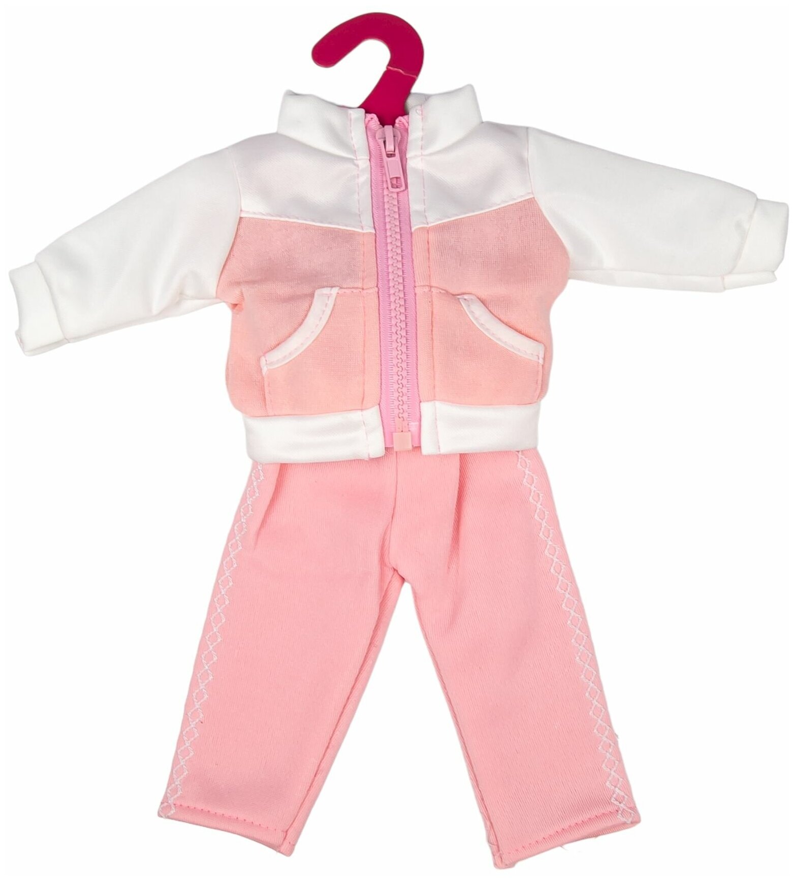 Одежда для куклы ростом 35 - 42 см розовый спортивный костюм для пупса GCM18-48