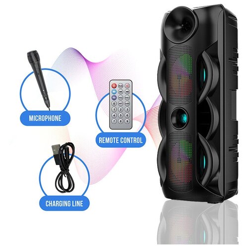 Мощная акустическая система HUD BT Speaker караоке колонка 40000w микрофон Активная RGB-LED подсветка 8 дюймов 4500 мАч 998000₽