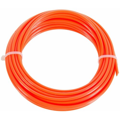 Леска для триммера d25 мм длина 10 м круглая цвет оранжевый нейлоновая прочная и износостойкая поможет скосить траву для коз и кроликов убрать сорняки и сухостой вырастить ровный газон на даче или приусадебном участке 561₽