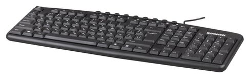 Клавиатура проводная SONNEN KB-8137 USB 104 клавиши + 12 дополнительных мультимедийная черная 512652