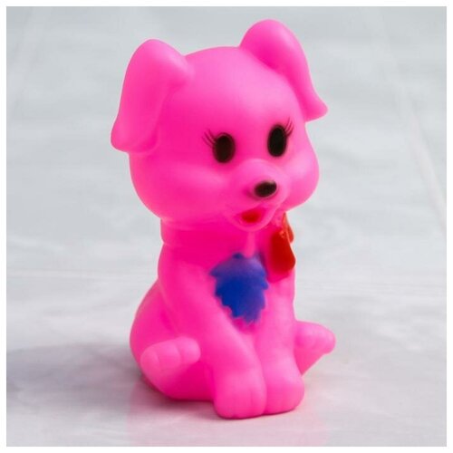 Резиновая игрушка для игры в ванной «Собачка», с пищалкой, цвет микс