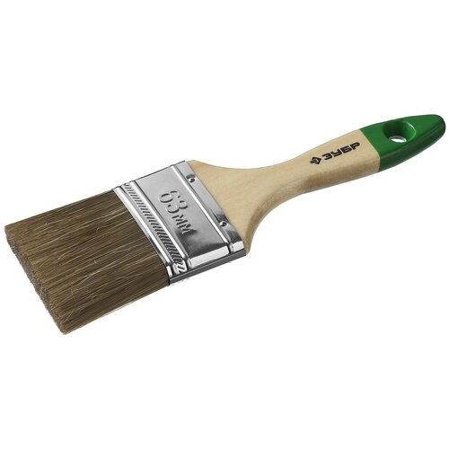 ЗУБР лазурь 63 мм 25 светлая смешанная щетина деревянная ручка плоская кисть 4-01009-063 12 шт 1405₽