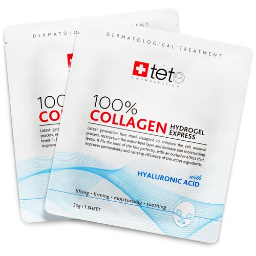 Гидроколлагеновая маска 100% моментального действия, 1 саше / TETe 100% Collagen Hydrogel Mask