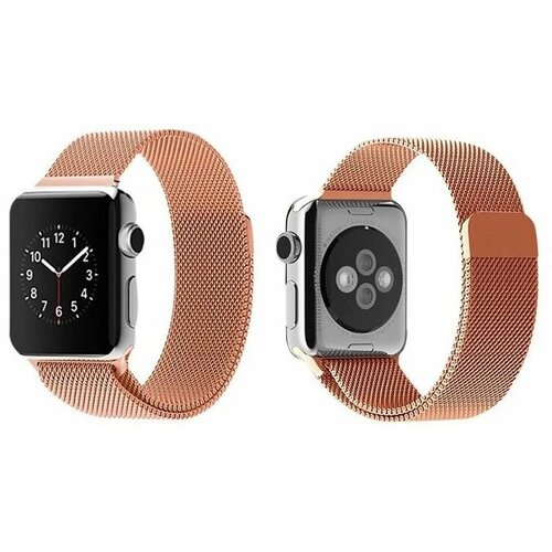 Ремешок для Apple Watch 38/40/41mm HOCO WA03 Simple beauty series milanese steel металлический сетчатый магнитная застежка розовое золото