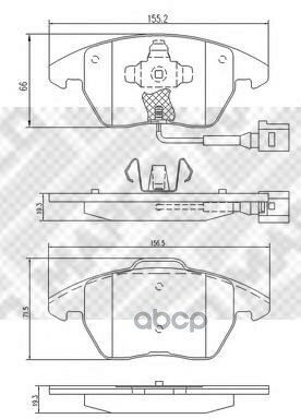 Комплект Тормозных Колодок, Диско Mapco арт. 6695