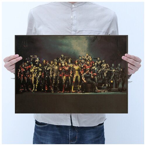 Постер из крафт - бумаги Железный человек 70*50 см