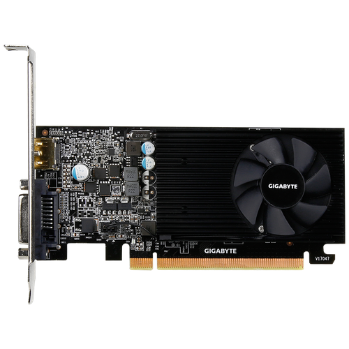 Gigabyte Видеокарта Gigabyte GV-N1030D4-2GL RTL (V1.0) nVidia GeForce GT 1030 2048Mb 64bit DDR4 1177/2100 DVIx1/HDMIx1/HDCP low profile