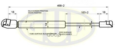 Амортизатор Багажника Амортизатор Багажника Toy Corolla (E12u) 01/02- 440N L=468/163Mm G.U.D арт. GGS020508