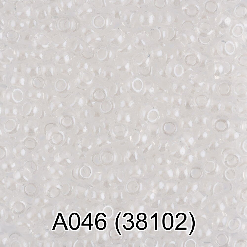 (38102) Бисер прозрачный с цветным центром 10/0, круглое отверстие, 50г, Preciosa