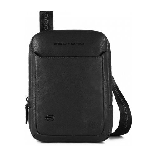 фото Сумка piquadro black square вертикальная с плечевым ремнем черная