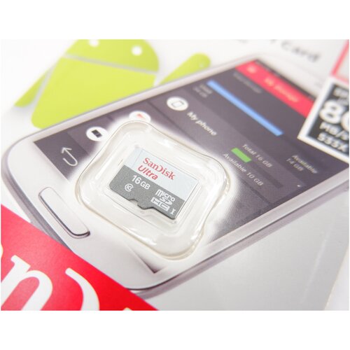 Карта памяти 16Gb — SanDisk Ultra microSD Class 10 UHS-I SDSQUNS-016G-GN3MN (Оригинальная!) карта памяти microsd sandisk ultra 32gb uhs i адаптер sdsqua4 032g gn6ma