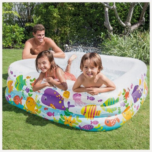 Изображение товара Семейный надувной бассейн Морской Аквариум 159*159*50 см, клапан, INTEX, 57471