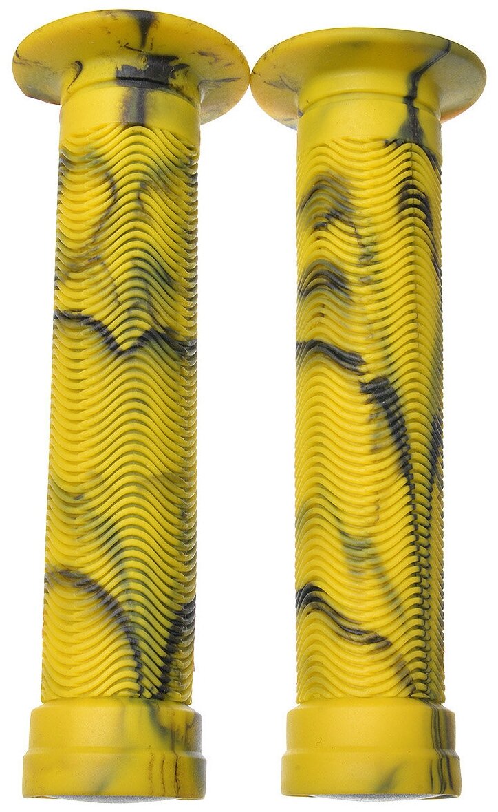 Грипсы (ручки для велосипеда), 150мм, желтые с элементами темного тонирования, подходят для BMX и самокатов