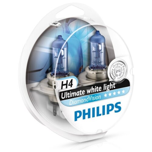 фото Лампа автомобильная галогенная Philips DiamondVision 12342DVS2 H4 12V 60/55W 2 шт.